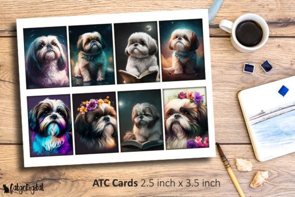 Download Shih Tzu Printable ATC Cards Journaling - Atc Collection