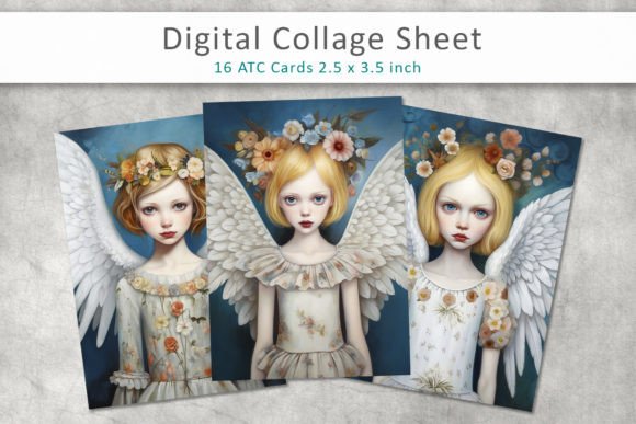 Download Angel ATC Cards, Digital Collage Sheets - Atc Collection