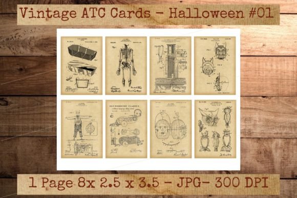 Download Vintage Halloween Patent Art ATC Cards - Atc Collection