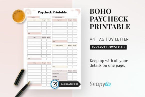 Download Paycheck Budget Printable Planner PDF - Budget printable plan Collection