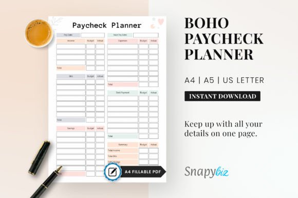 Download Paycheck Budget Printable Planner PDF - Budget printable plan Collection